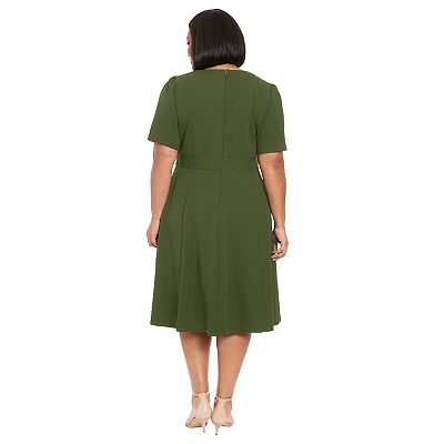 fit and flare short sleeve midi dress Fit & Flare Midi Shirt Dress | WorkPartyVacation