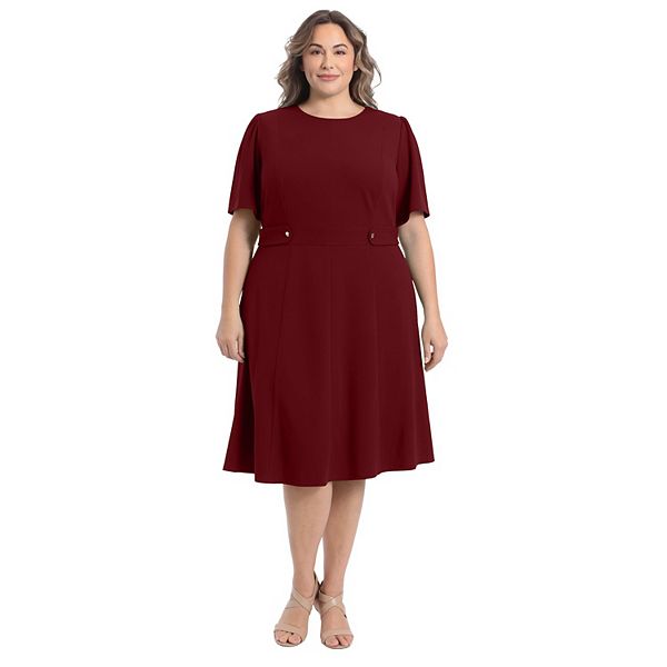 plus-size-london-times-short-sleeve-fit-flare-midi-dress