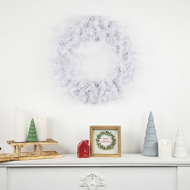 Northlight Icy White Iridescent Spruce Artificial Christmas Wreath - 18-in. Unlit