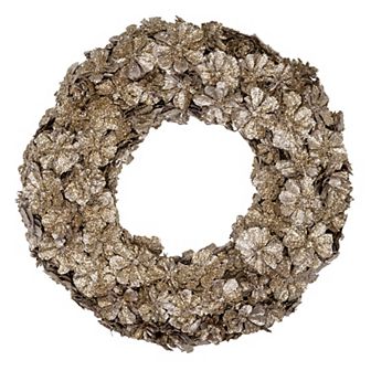 Northlight Gold Glitter Pine Cone Artificial Christmas Wreath 12 in