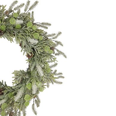 Northlight Frosted Pine and Pinecone Christmas Wreath 30-in. Unlit