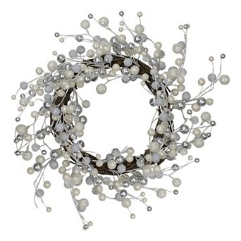 Northlight Artificial Silver & White Ball Ornaments Christmas Wreath