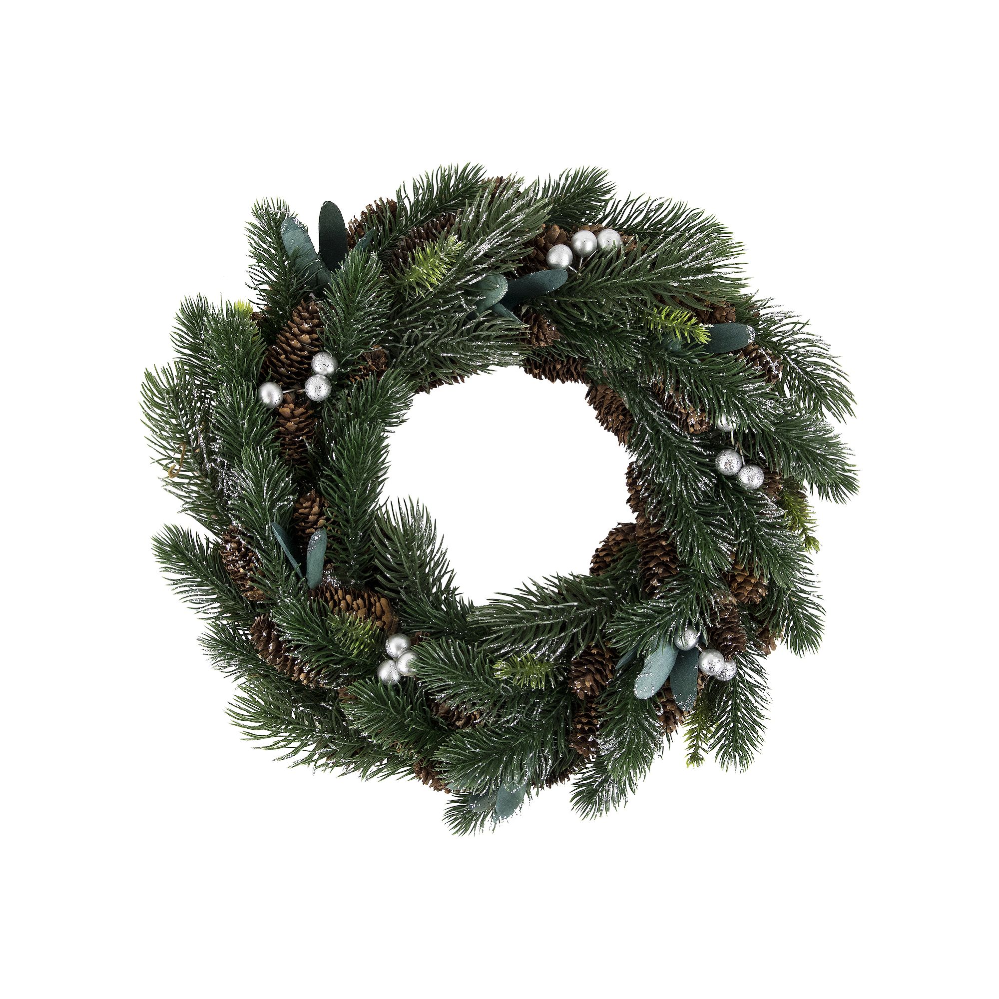 Northlight Green Pine Pinecone with Berries Christmas Wreath 14-in. Unlit, 