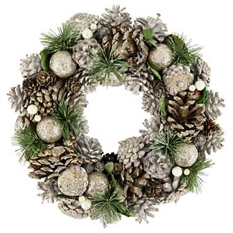 Northlight Green Pine Needle & Pinecone Artificial Christmas Wreath 13.5-in.