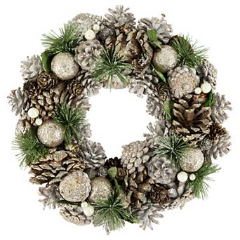 Northlight Green Pine Needle & Pinecone Artificial Christmas Wreath 13.5-in.