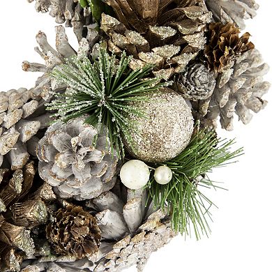 Northlight Green Pine Needle & Pinecone Artificial Christmas Wreath 13.5-in.