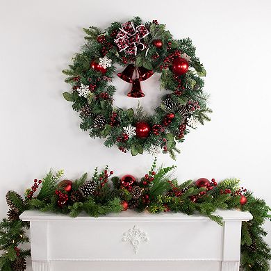 Northlight Red Bells and Mixed Foliage Artificial Christmas Wreath
