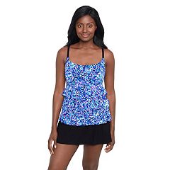 Plus Size Lands' End Chlorine Resistant Tugless Sporty One-Piece Swimsuit