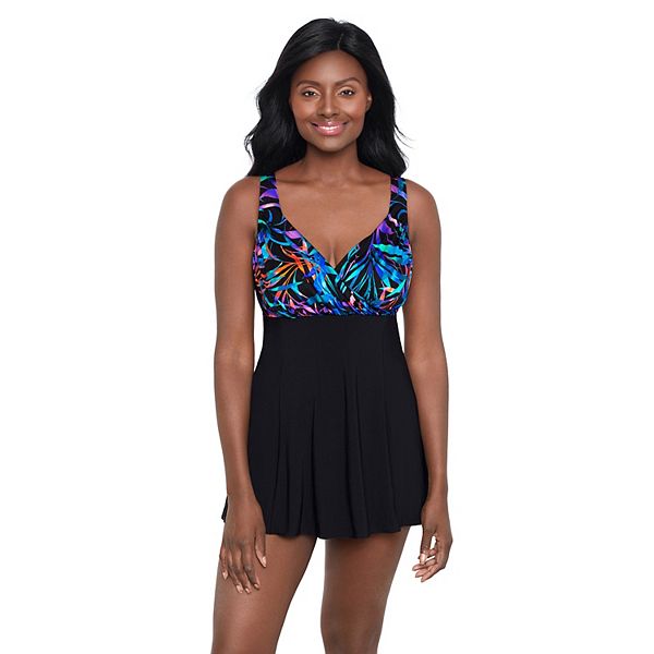 Women's Great Lengths Palm Dynasty Draped Crossover Swimdress