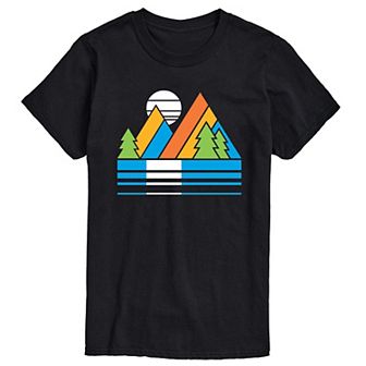 Big & Tall Retro Mountains Sunset Graphic Tee