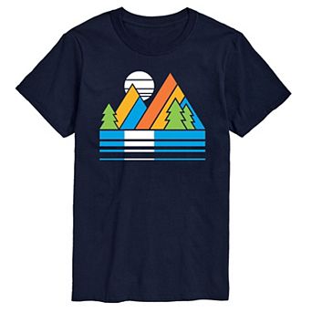 Big & Tall Retro Mountains Sunset Graphic Tee