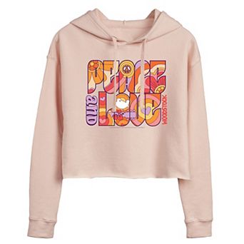 Juniors' Woodstock Peace and Love Cropped Hoodie