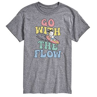 Big & Tall Peanuts Snoopy Surfing "Go With The Flow" Graphic Tee