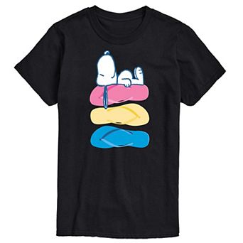 Big & Tall Peanuts Snoopy Laying On Flip Flops Graphic Tee