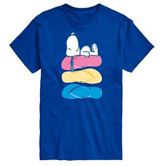 Big & Tall Peanuts Snoopy Laying On Flip Flops Graphic Tee