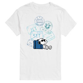 Big & Tall Peanuts Snoopy Travel Stamps Graphic Tee