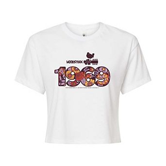 Juniors' Woodstock 1969 Cropped Tee