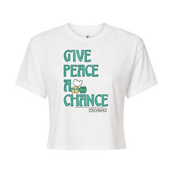 Juniors' Woodstock Give Peace Cropped Tee