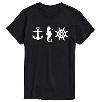 Big & Tall Nautical Symbols Graphic Tee