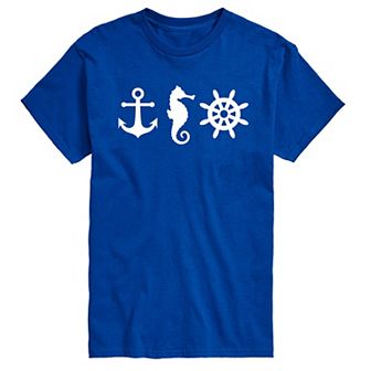 Big & Tall Nautical Symbols Graphic Tee