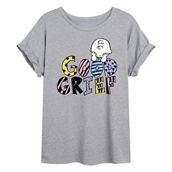 Juniors' Peanuts Good Grief Oversized Graphic Tee