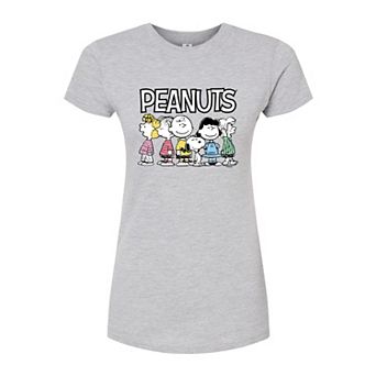 Juniors' Peanuts Crew Fitted Graphic Tee