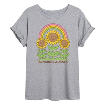 Juniors' Sunshine Always Oversized Graphic Tee