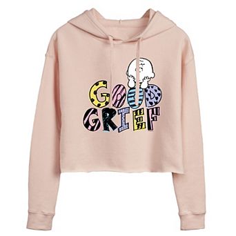 Juniors' Peanuts Good Grief Cropped Graphic Hoodie