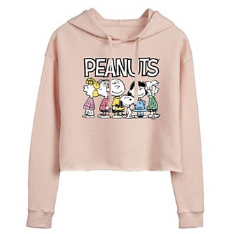 Juniors' Peanuts Crew Cropped Graphic Hoodie