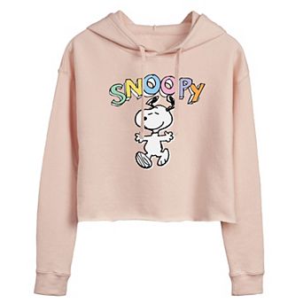 Juniors' Peanuts Snoopy Sketchy Cropped Graphic Hoodie