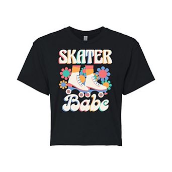 Juniors' Skater Babe Cropped Graphic Tee