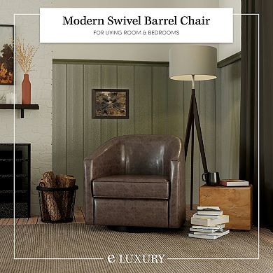 Modern Barrel Swivel Accent Chair