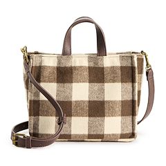 Plaid Pattern Crossbody Bag, Women's Multi Pockets Purse, Studded