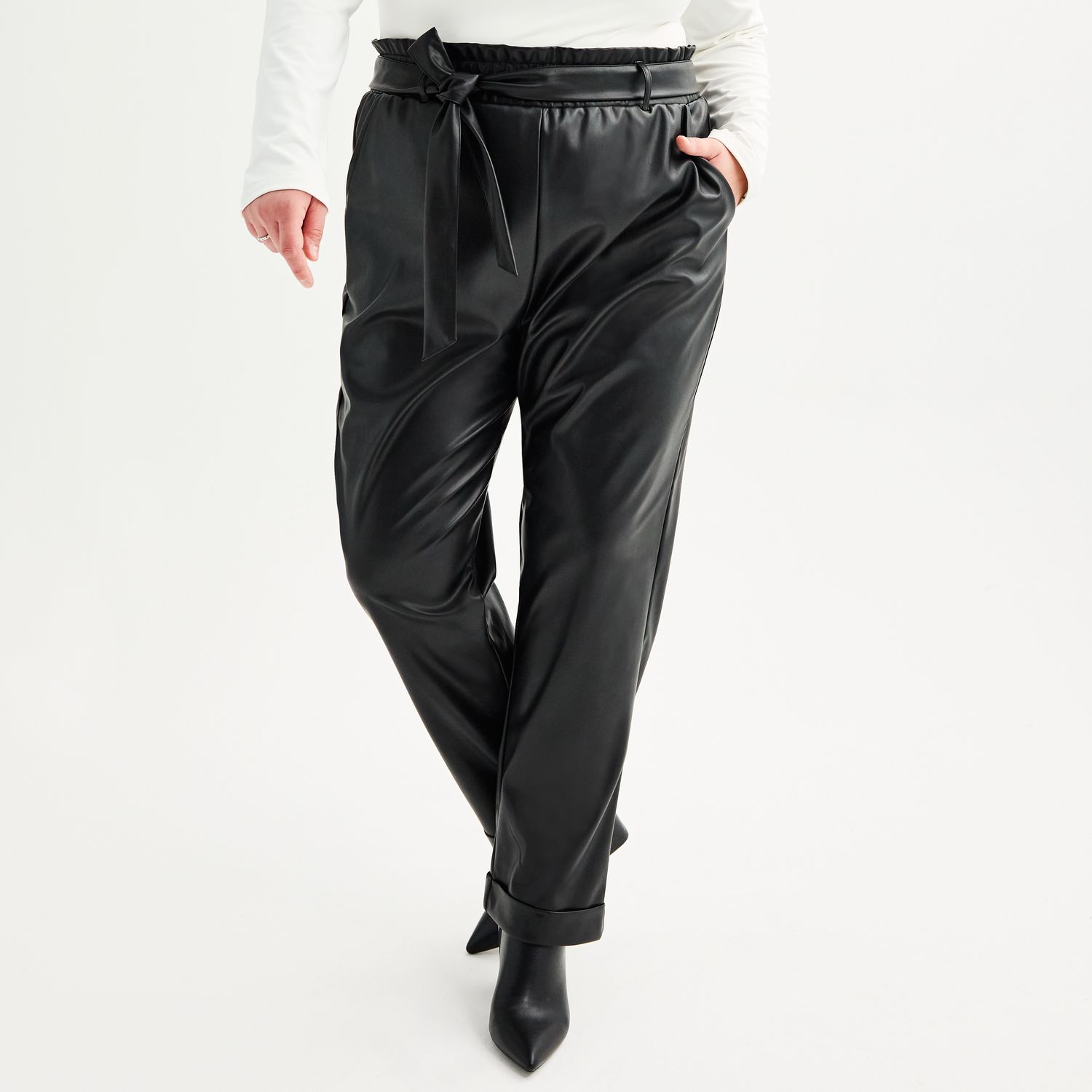 Kohls leather sale pants