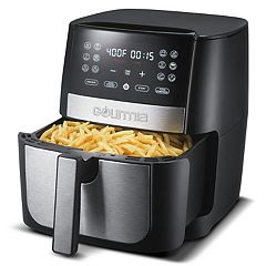 Gourmia 8 Qt Digital Air Fryer with 12-One Touch Presets, Stainless Steel,  Black, 13 in, New