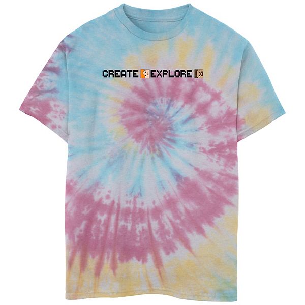 Boys 8-20 Minecraft Create Explore Tie Dye Graphic Tee