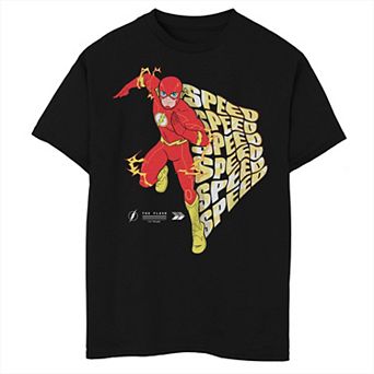 Boys 6-20 DC Comics The Flash Run Speed Stacked Lightning Bolt Logo Graphic Tee