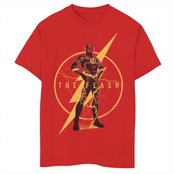 Boys 8-20 DC Comics The Flash Standing Lightning Bolts Logo Graphic Tee