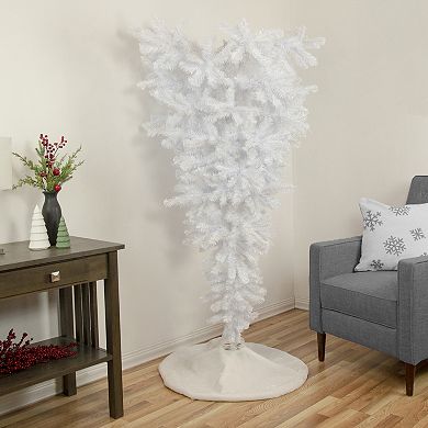 Northlight 5.5-ft. Unlit Upside Down White Spruce Artificial Christmas Tree