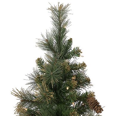 Northlight 4.5-ft. Pre-Lit Clear Lights Yorkshire Pine Pencil Artificial Christmas Tree