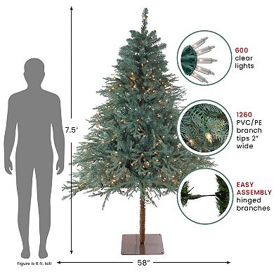 Northlight 7.5' Pre-Lit Medium Fairbanks Alpine Artificial Christmas Tree - Clear Lights