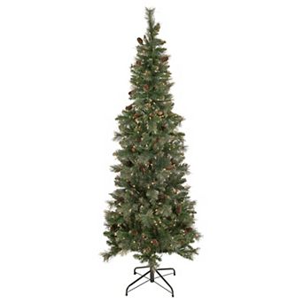 Northlight 7' Pre-Lit Yorkshire Pine Pencil Artificial Christmas Tree - Clear Lights