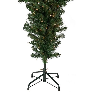 Northlight 7.5' Pre-Lit Green Upside Down Spruce Artificial Christmas Tree - Clear Lights