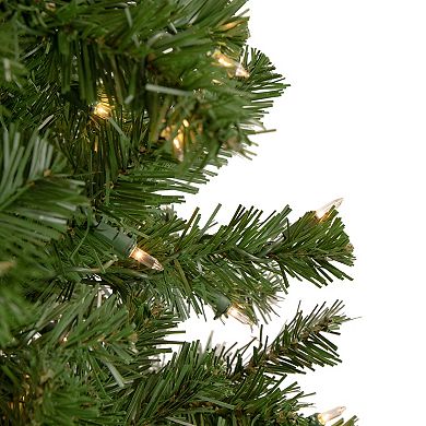 Northlight 7.5' Pre-Lit Hazelton Spruce Pencil Artificial Christmas Tree - Clear Lights