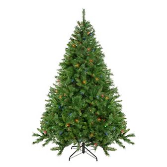Northlight 7.5' Pre-Lit Chatham Pine Artificial Christmas Tree - Multi-Color Lights
