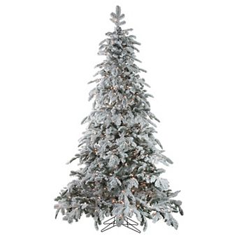 Northlight 7.5' Pre-Lit Full Flocked Whistler Noble Fir Artificial Christmas Tree - Clear Lights