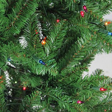Northlight 6.5' Pre-Lit Pencil River Fir Artificial Christmas Tree - Multicolor Lights