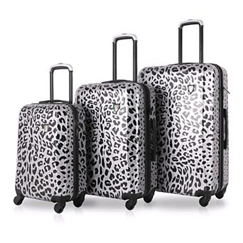 TUCCI Italy Winter Leopard 3 pc Hardside Spinner Luggage Set