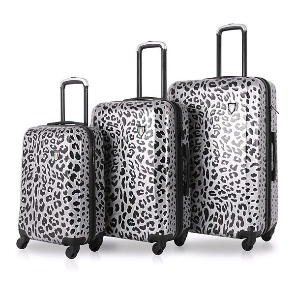 TUCCI Italy Winter Leopard 3Piece Hardside Spinner Luggage Set