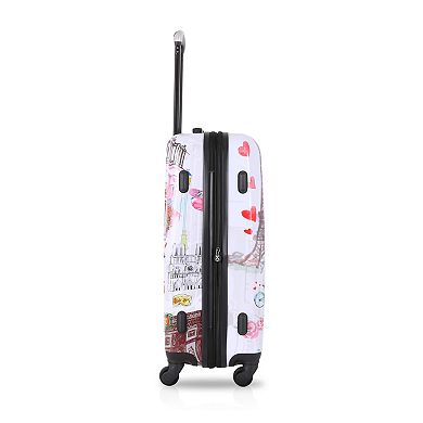 TUCCI Italy Paris Love Art 3-Piece Hardside Spinner Luggage Set